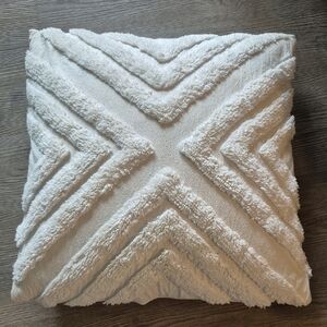 DKNY Cream Boho Textured 20" square accent throw pillow